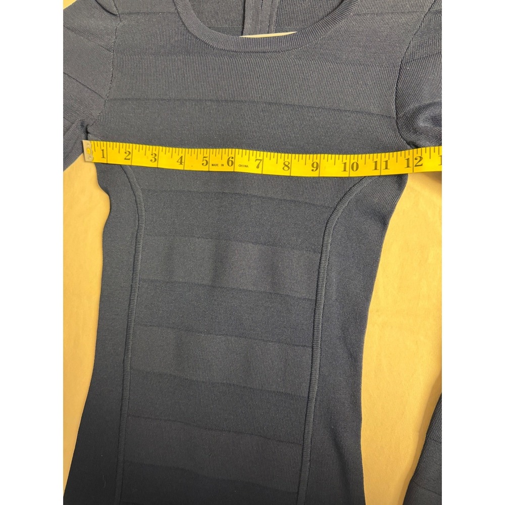 French Connection Navy Blue Bandage Long Sleeve Bodycon Mini Dress Size 2 - Picture 5 of 5